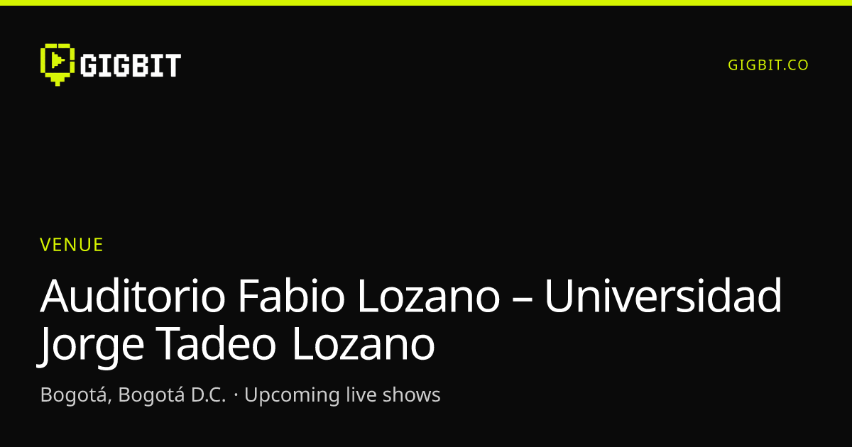 Auditorio Fabio Lozano – Universidad Jorge Tadeo Lozano