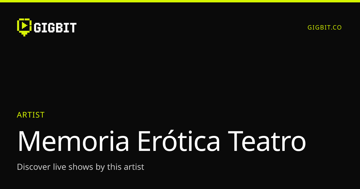 Memoria Erótica Teatro